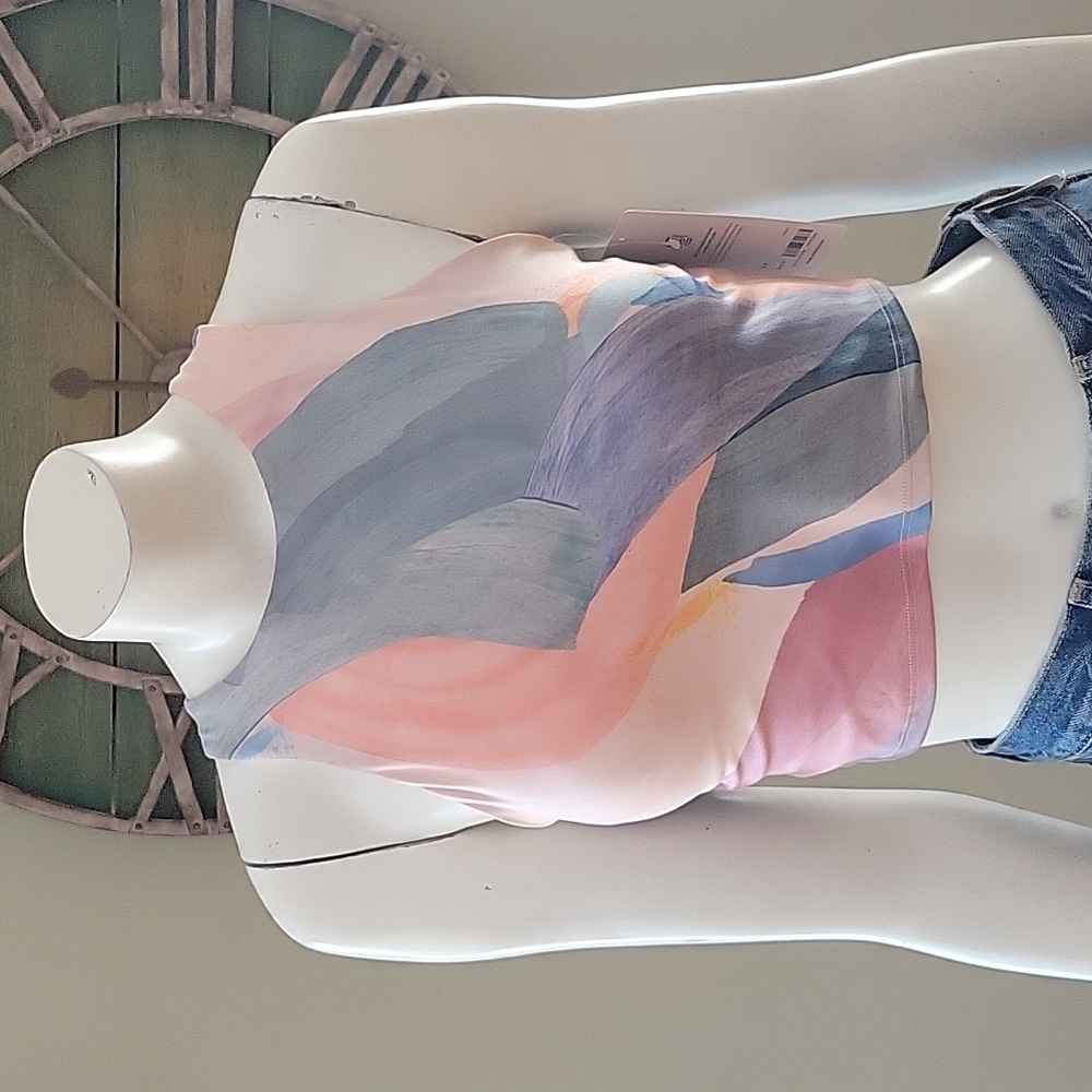 Athleta Conscious Crop Bra in Watercolor Brushstroke